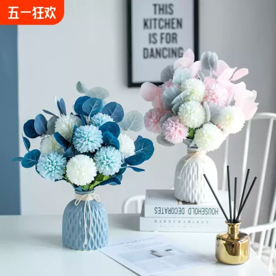 假花仿真花客厅摆设防餐桌花摆花装饰花束花瓶轻奢花艺摆件摆放