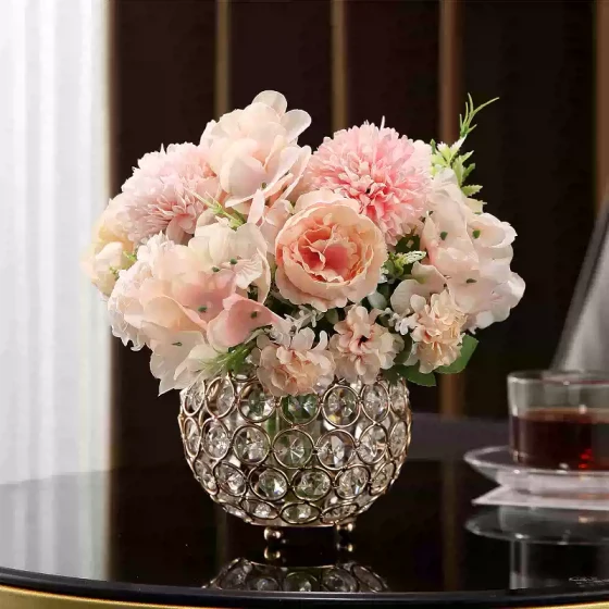 水晶玻璃水培小花瓶电机柜茶几客厅餐桌插花花艺装饰摆件轻奢高档