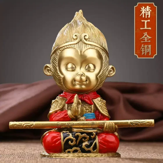 铜斗战胜佛摆件齐天大圣孙悟空美猴王猴子汽车车载办公室桌装饰品