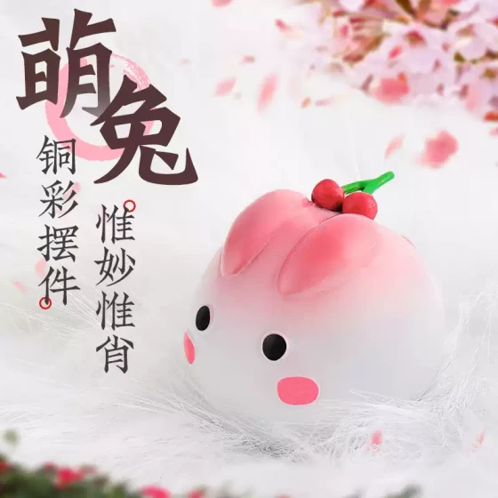 彩铜兔子摆件办公室玉兔呈祥寓意送礼品新年黄铜工艺品生肖吉祥物