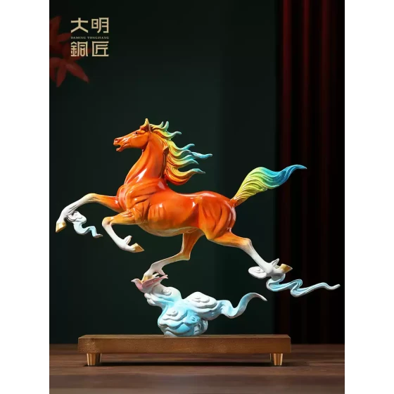 大明铜匠马踏飞燕马摆件客厅办公室领导装饰公司开业商务乔迁礼品
