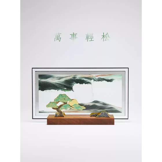 马鹿万事轻松流沙画摆件办公室桌面客厅装饰创意解压高档生日礼物