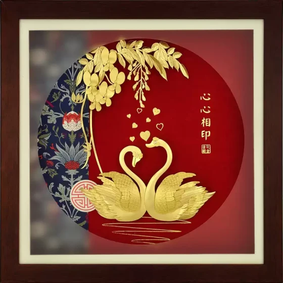 足金天鹅结婚礼物送新人新娘闺蜜朋友新婚高级创意轻奢的高档摆件