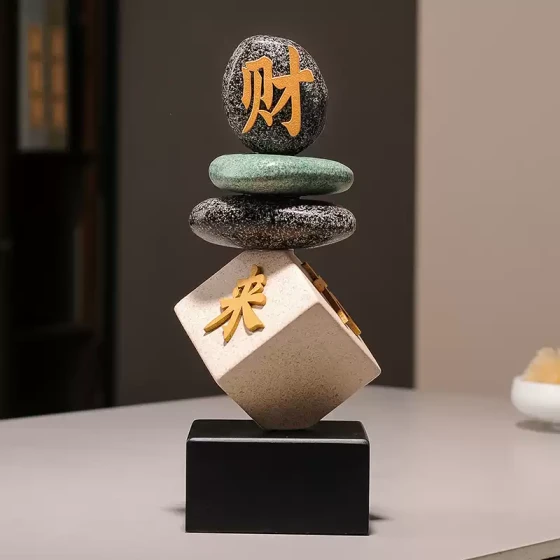 时来运转八方来财桌面摆件办公室高级感酒柜装饰品送乔迁开业礼物