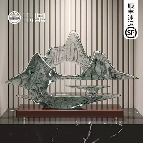 新中式创意假山摆设招财客厅玄关办公室摆设禅意乔迁新居礼物高端