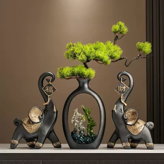 节节高升花瓶摆件新中式客厅玄关酒柜电视柜装饰品摆设博古架高档