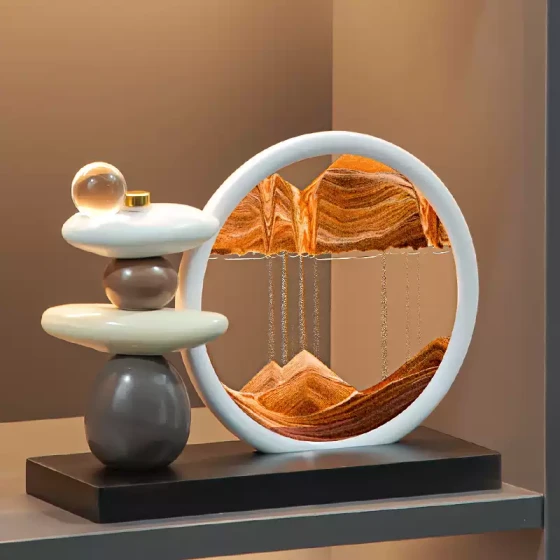 时来运转流沙画摆件客厅电视柜酒柜轻奢高档高级家居装饰品办公室