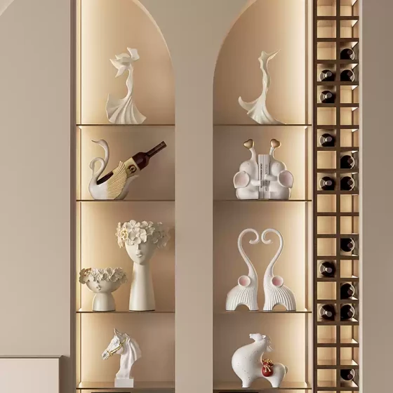 客厅饰品摆件高级感小众艺术软装轻奢家居电视背景墙酒柜工艺品
