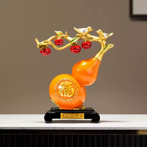 柿柿如意葫芦摆件轻奢高档客厅招财酒柜装饰搬家礼物乔迁新居礼品